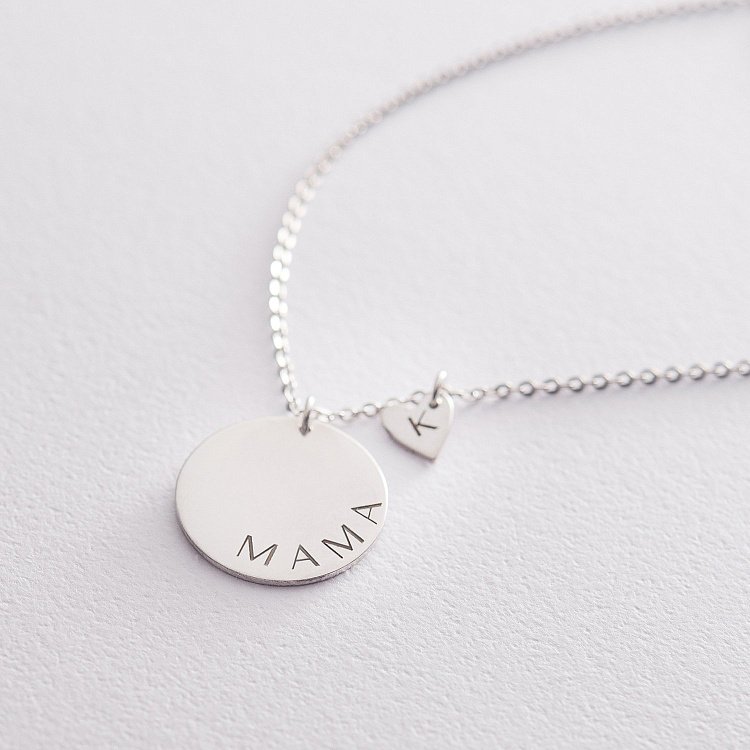 Серебряное колье с гравировкой "Маленькая любовь" 18976 от ювелирного магазина Оникс