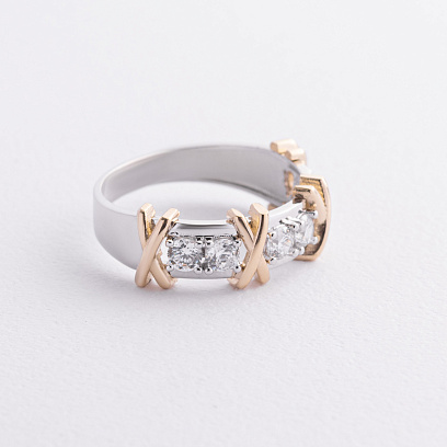 Кольцо "Rosie" с фианитами (белое золото) к08373 №2