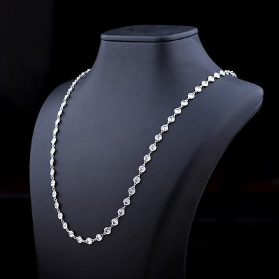 Срібне кольє з фіанітами 18196