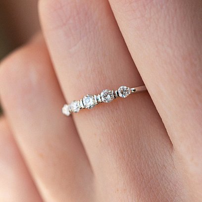 Кольцо в белом золоте с бриллианты кб0451ca №6