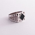 Серебряное кольцо (имитация обсидиан) 111401 от ювелирного магазина Оникс