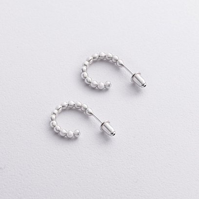 Серьги - пусеты "Шарики" в серебре 123475 №2