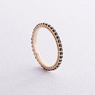 Золотое кольцо с дорожкой черных бриллиантов 229863122 от ювелирного магазина Оникс