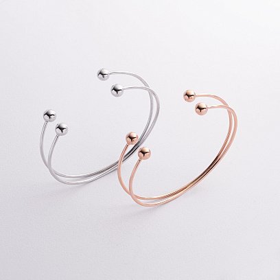 Жесткий браслет "Шарики" (красное золото) б05566 №3