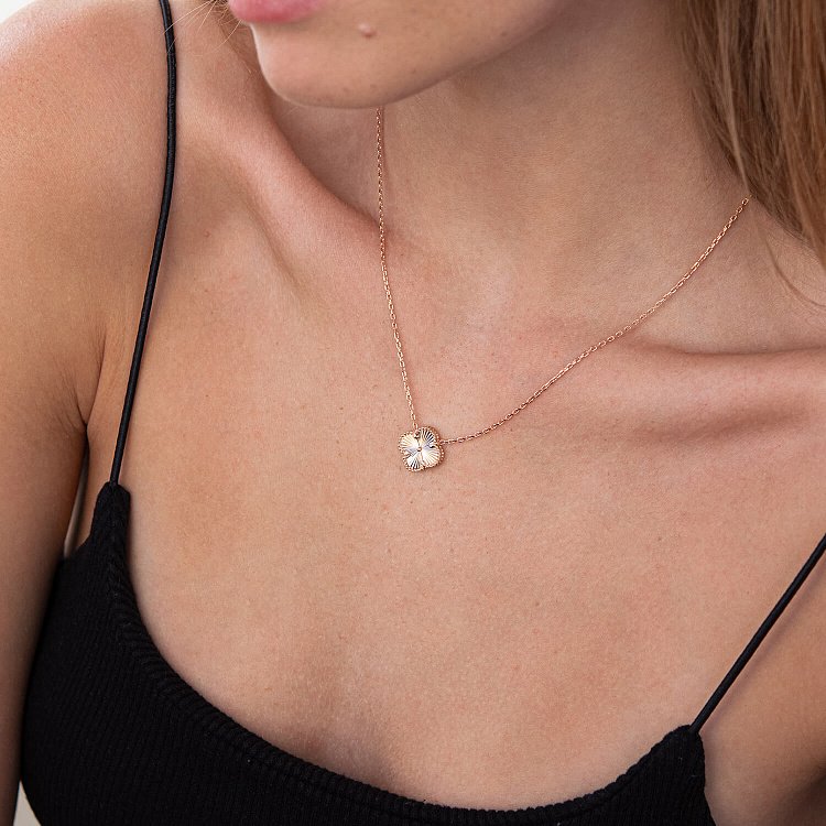 Кольє "Конюшина" в червоному золоті кол02087 від ювелірного магазину Онікс - 4