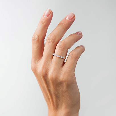 Золота каблучка з діамантами кб0614cha №2