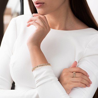 Каблучка "Тереза" в жовтому золоті к06547 №11