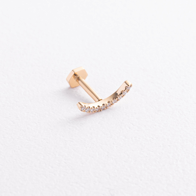 Одиночная золотая серьга для хеликса (бриллианты) сб0689ca от ювелирного магазина Оникс - 2