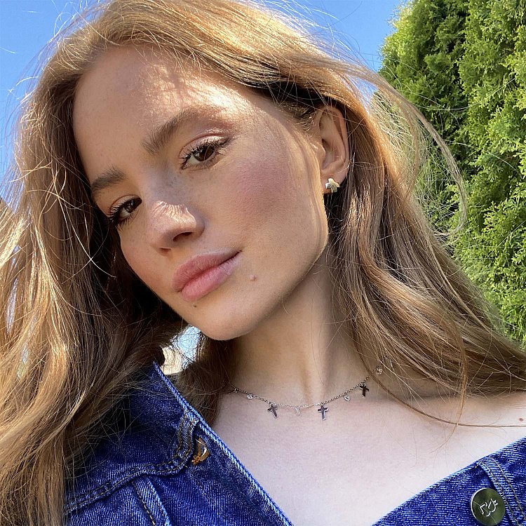 Срібне кольє "Хрестики" з фіанітами 18935 від ювелірного магазину Онікс - 4