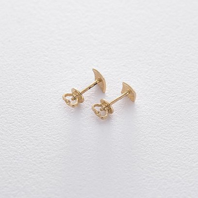 Золоті сережки-пусети з квадратами с06225 №2