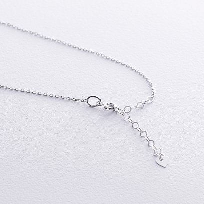 Колье "Сердечко" в белом золоте кол02472 №6