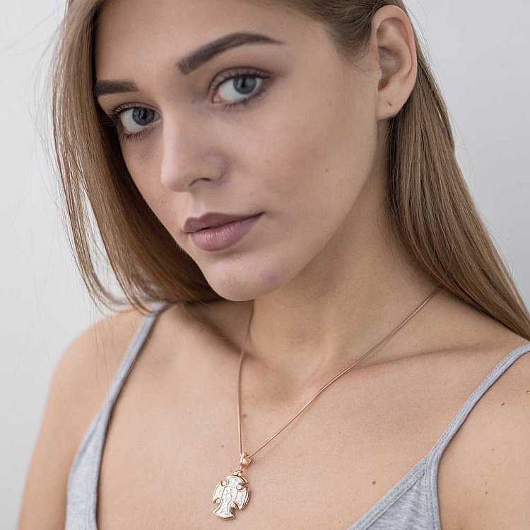 Золотой православный крестик с серебром и фианитами 14082962 от ювелирного магазина Оникс - 2