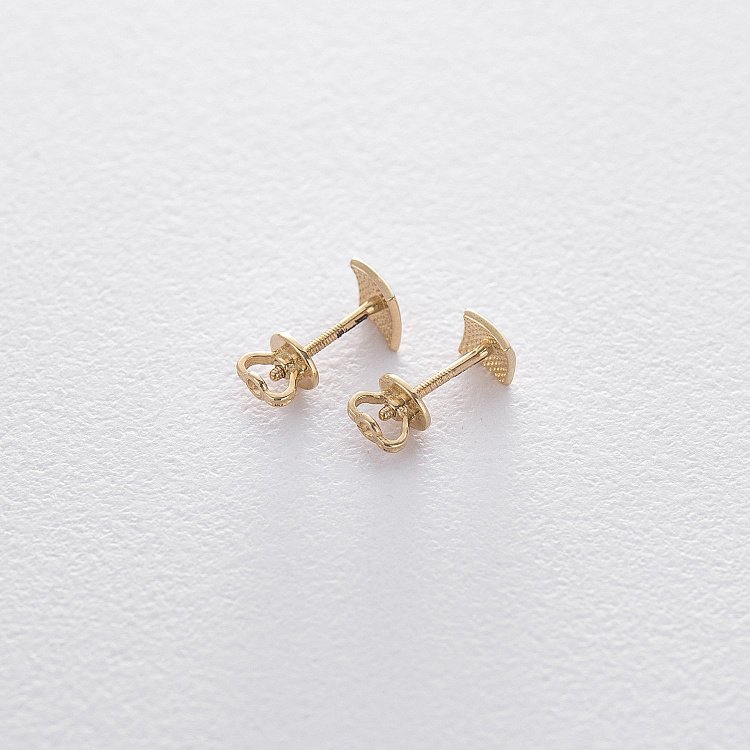 Золоті сережки-пусети з квадратами с06225 від ювелірного магазину Онікс - 2