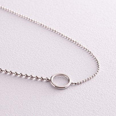 Срібний кульковий браслет "Кругообіг" на ногу 141624 №4