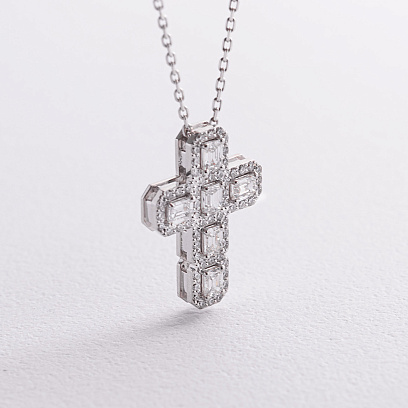 Золоте кольє "Хрестик" з діамантами 745371121
