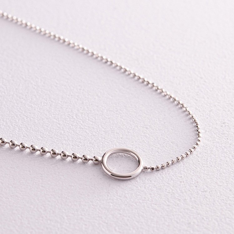 Срібний кульковий браслет "Кругообіг" на ногу 141624 від ювелірного магазину Онікс - 3