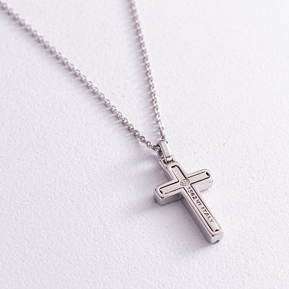 Мужское колье "Крест" из серебра ZANCAN EXC487 №3