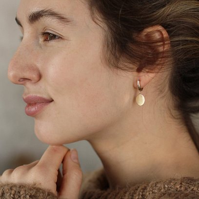 Сережки "Монетки" з червоного золота с06399 №3