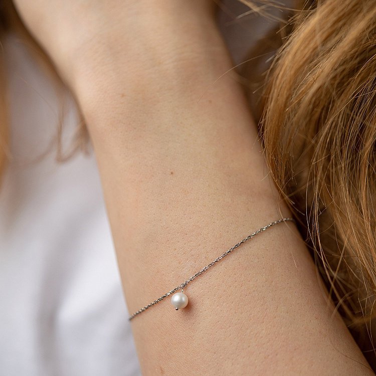 Браслет с жемчужиной (белое золото) б05266 от ювелирного магазина Оникс - 5