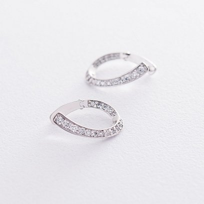 Золотые серьги с фианитами с06518 №3