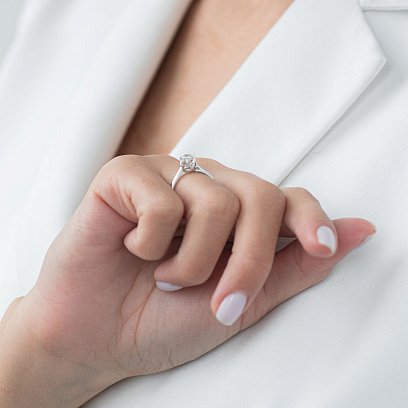 Помолвочное кольцо в белом золоте (бриллиант) кб0315lg №4