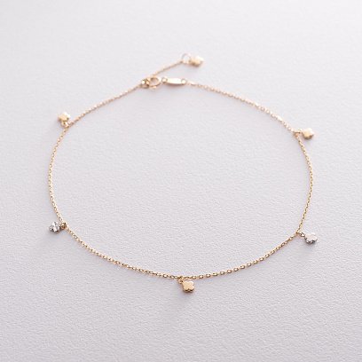 Золотий браслет на ногу "Конюшина" б04214