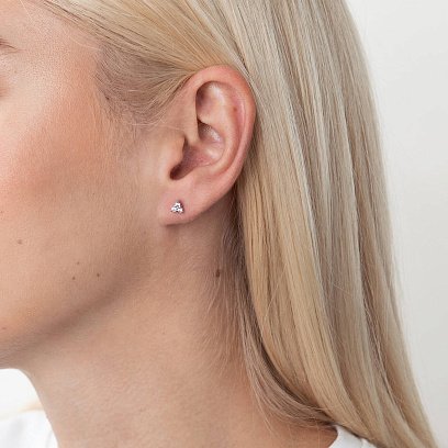 Золоті сережки - пусети "Трикутники" з фіанітами с02411 №2