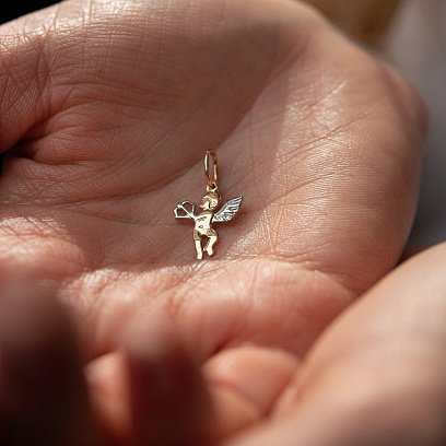 Золотой кулон "Ангелочек" п03756 №2