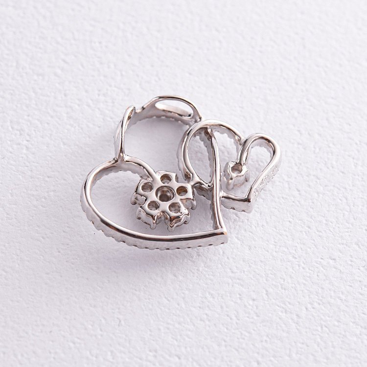 Золотая подвеска "Сердечки" с бриллиантами пкит290 от ювелирного магазина Оникс - 2