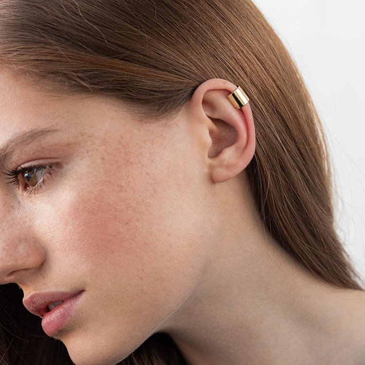 Серьга-каффа в желтом золоте с06951 от ювелирного магазина Оникс - 11