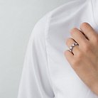 Золотое кольцо с бриллиантами и сапфирами кб0289ai от ювелирного магазина Оникс - 3
