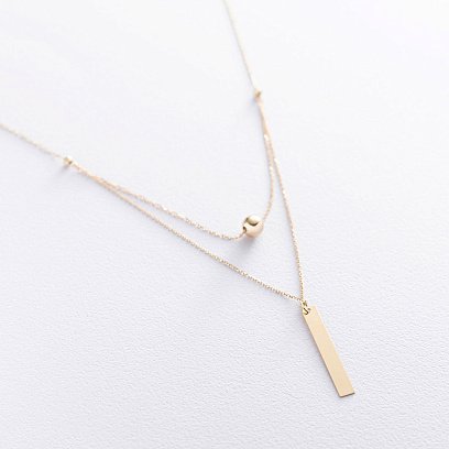 Кольє з кулькою в жовтому золоті (можливе гравіювання) кол01743