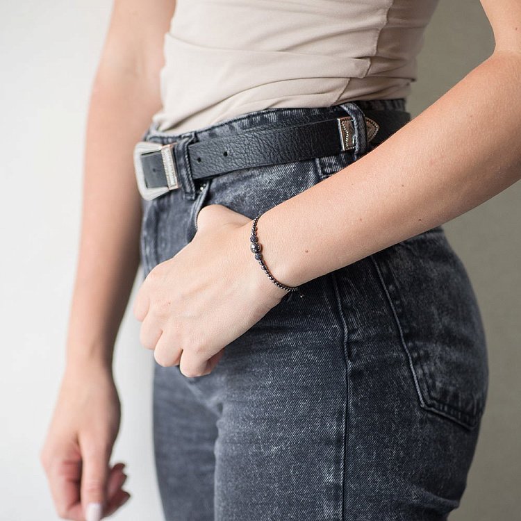 Золотой браслет "Шарики" с фианитами б02688 от ювелирного магазина Оникс - 2