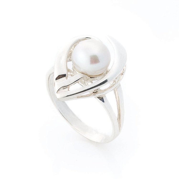 Срібний перстень з культ. прісн. перлами 11988 - 2 Срібний перстень з культ. прісн. перлами 11988 від ювелірного магазину Онікс - 2