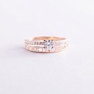 Золотое помолвочное кольцо  "Я люблю тебя" с фианитами к07140 от ювелирного магазина Оникс - 7