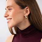 Сережки "Jenny" з фіанітами (жовте золото) с09579 от ювелирного магазина Оникс - 2