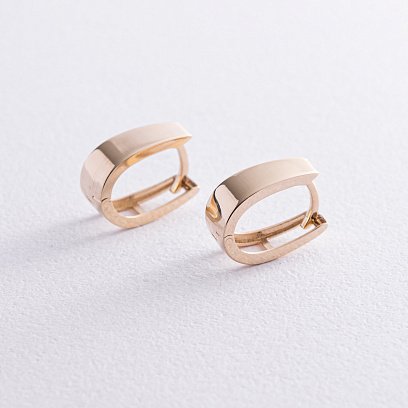 Серьги "Минимализм" в желтом золоте с08245 №3