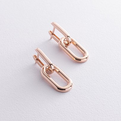 Сережки "Розмарі" у червоному золоті 2 в 1 с08428 №2