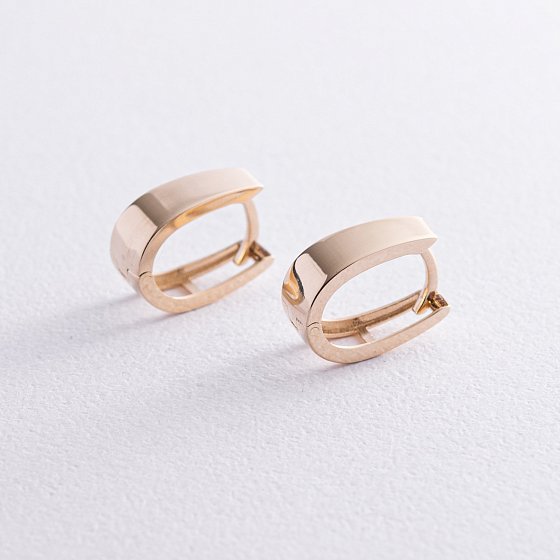 Серьги "Минимализм" в желтом золоте с08245 №3