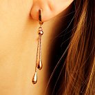 Золоті жіночі сережки довгі з крапельками с02809 от ювелирного магазина Оникс - 1