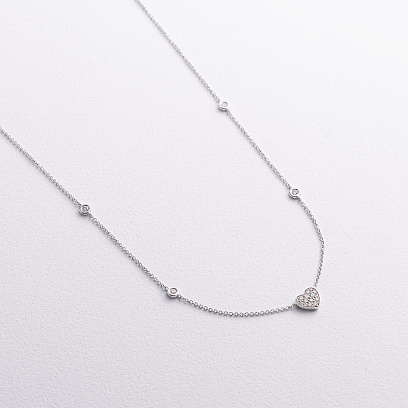 Золотое колье "Сердечко" с бриллиантами колб0203ri №3