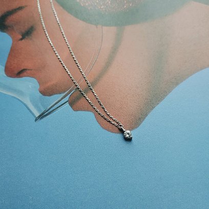 Серебряное колье "Капля дождя" 181006 №10