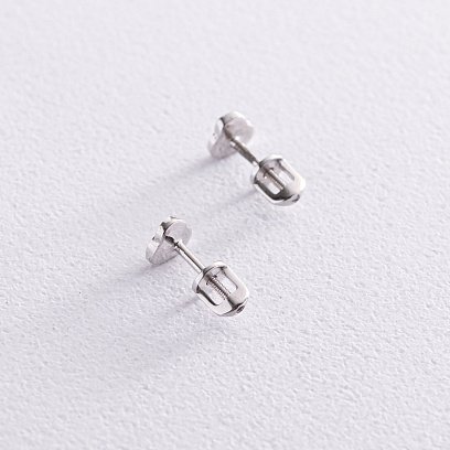 Золоті сережки - пусети "Квіточки" (фіаніти) с07301 №3