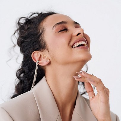 Срібна сережка - каффа "Тільда" 123194 №9