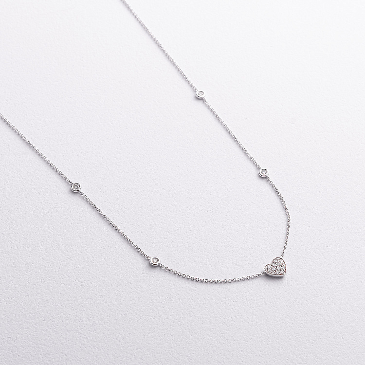 Золотое колье "Сердечко" с бриллиантами колб0203ri от ювелирного магазина Оникс - 2