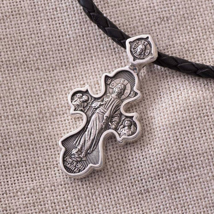 Православний хрест "Ікона Божої Матері" Троєручиця " 131923 від ювелірного магазину Онікс - 6