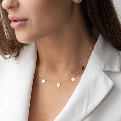 Золоте кольє з монетками (5 шт) кол01432 №2