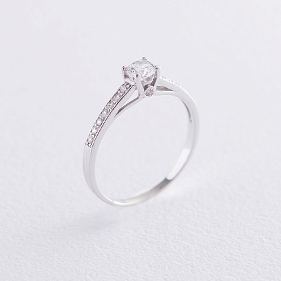 Золотое помолвочное кольцо с фианитами к05983