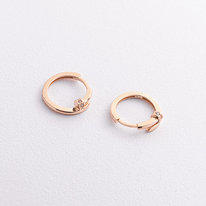 Серьги "Гвоздь" в красном золоте с09499 №2