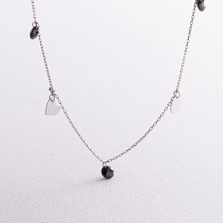 Золотий браслет "Сердечка і монетки" (фіаніти) на ногу б04901 від ювелірного магазину Онікс - 5